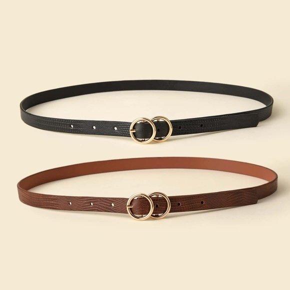 brown black Double circle belt set work - Picture 5 of 6